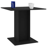 ZNTS Dining Table Black 80x80x75 cm Engineered Wood 800253