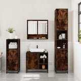 3 Piece Bathroom Furniture Set Smoked Oak Engineered Wood 3300997