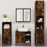 4 Piece Bathroom Furniture Set Smoked Oak Engineered Wood 3301207