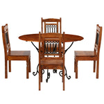 ZNTS Dining Table Set 5 Pieces Solid Acacia Wood 275337