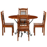 ZNTS Dining Table Set 5 Pieces Solid Acacia Wood 275337