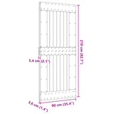 Door NARVIK Natural 90 x 210 cm Solid Pine Wood 42047091