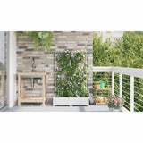 Garden Planter 2 pcs White 80 x 40 x 126 cm Plastic 42002918