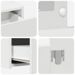 ZNTS Wall Hanging Dressing Table with LED Lights White 865235
