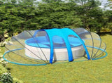 Pool Dome Transparent with blue accents PVC, fibreglass, steel 92796