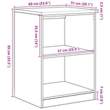Garage Storage Cabinet Smoked Oak 60x51x85 cm Solid Wood Pine 860548