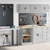 Garage Cabinets 2 pcs Concrete Grey Engineered Wood 3328281
