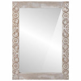 Wall Mirror Rectangular White 70 x 50 cm Solid Mango Wood 4018399