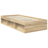 Bed Frame with Headboard Sonoma Oak 90 x 190 cm Solid Pine Wood 3411057