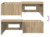 Kids'High Bed Frame with Desk Sonoma Oak Engineered Wood 3422669