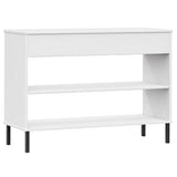 Console Cabinet with Metal Legs White Solid Wood Pine "OSLO 351005