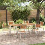 Garden Dining Set 7 pcs Brown Solid teak wood 3334803