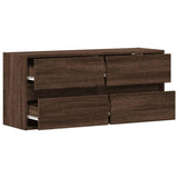 TV Wall Cabinet with LED Lights Brown Oak 100x31x45 cm 852298