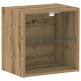Floating Shelf with LED Light 2 pcs Brown 40 x 28.5 x 40 cm 863093