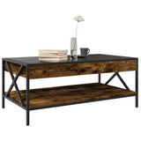 ZNTS Coffee Table with Infinity LED Smoked Oak 90x50x38 cm 847709