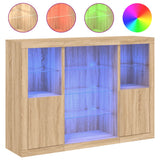 Sideboards with LED Lights 3 pcs Sonoma Oak Engineered Wood 3209130