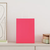 Paper Bags 250 pcs with Handles Pink 26x12x35 cm 4101674