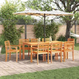 Garden Dining Set 9 pcs Brown Solid Acacia Wood 3375674
