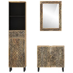 ZNTS 3 Piece Bathroom Furniture Set Solid Wood Mango 3206314