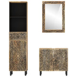 ZNTS 3 Piece Bathroom Furniture Set Solid Wood Mango 3206314
