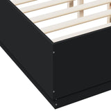 ZNTS Bed Frame without Mattress Black 135x190 cm Double 3209738