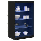 LED Sideboard Black Oak 60.5 x 37 x 100 cm Engineered Wood 863047