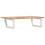 Basin Shelf Wall Mounted Steel and Solid Wood Acacia 3302782
