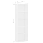 ZNTS 5-Tier Book Cabinet White 60x30x189 cm Engineered Wood 800990