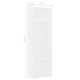 ZNTS 5-Tier Book Cabinet White 60x30x189 cm Engineered Wood 800990