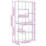Room Divider Bookcase Smoked Oak 67x25x161.5 cm Engineered Wood 858079