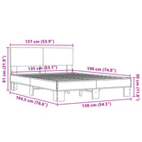 Bed Frame without Mattress Black 135x190 cm Double 3280207