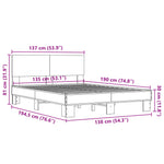 Bed Frame without Mattress Grey Sonoma 135x190 cm Double 3280210