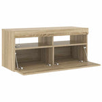 TV Cabinet with LED Lights Sonoma Oak 90x35x40 cm 804385