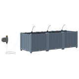 Garden Planter 3 pcs LiGht Grey 120 x 40 x 37.5 cm PP 42002892