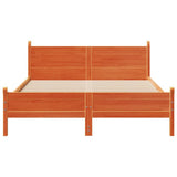 Bed Frame Wax brown Solid pinewood, Plywood Double 855608