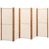 5-Panel Room Divider Cream White 350x180 cm 319185