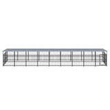 Outdoor Dog Kennel with Roof Steel 16.89 m 3124614