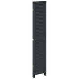 Room Divider 4 Panels Black Solid Wood Paulownia 358851