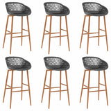 7 Piece Bar Set Black and Grey 3057478