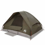 ZNTS Camping Tent Dome 4-Person Brown Waterproof 4009643