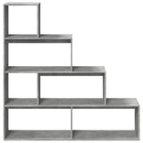 Room Divider Bookcase 4-Tier Concrete Grey 143.5x29x143.5 cm Engineered Wood 857997