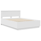 Bed Frame with Headboard White 140 x 200 cm Engineered Wood 3408166