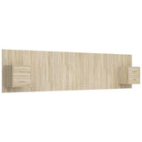 Bed Headboard with Cabinets Sonoma Oak Engineered Wood 3115758