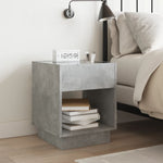 ZNTS Bedside Table with Infinity LED Concrete Grey 40x40x50 cm 3284080