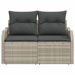 Garden Sofa with Cushion Light Grey 121 x 62 x 69cm Poly Rattan 42006717