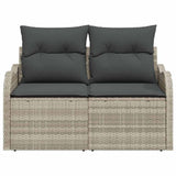 Garden Sofa with Cushion Light Grey 121 x 62 x 69cm Poly Rattan 42006717