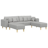 Fabric Sofa with Cushion 3 pcs Cloud Grey 208 cm Fabric 3335170