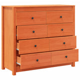 Side Cabinet Wax Brown 100x40x90 cm Solid Wood Pine 844495