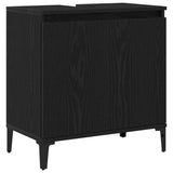 Bathroom Furniture Set with Door 3 pcs Black 30 x 30 x 180 cm 3333089