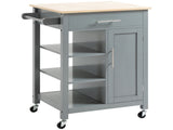 Compact Kitchen Trolley Utility Cart on Wheels with Open Shelf & Storage Drawer for Dining Room, T3398P342451